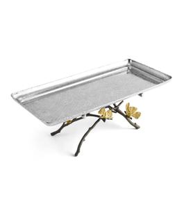 ถาดเสริฟโลหะสีเงินดีไซน์ทันสมัยสำหรับโรงแรม,อุปกรณ์โรงแรมถาดเสริฟพร้อมขาตั้งสำหรับใช้ในบ้านร้านอาหาร - Product Image 2