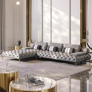 Divano Super grande di fascia alta italiano Super profondo salotto ampio divano da soggiorno Set di divani componibili in pelle moderna di lusso - Product Image 4