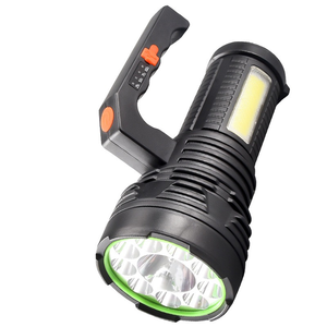 Projecteur <span class=keywords><strong>LED</strong></span> ABS portatif, <span class=keywords><strong>lampe</strong></span> de poche <span class=keywords><strong>rechargeable</strong></span> par USB, étanche, pour les urgences, les tempêtes, les pannes de courant, la chasse, la randonnée - Product Image 1