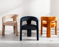 Moderne Baril 18.5 \ "Large Côté Fauteuil Vanité Chaise Kaki Velours Rembourré Accent Chaise pour Cuisine Salle Salon