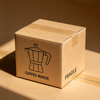 Boîte d'emballage de luxe personnalisée pour cafetière, protection fragile, carton ondulé kraft, boîtes d'emballage alimentaire
