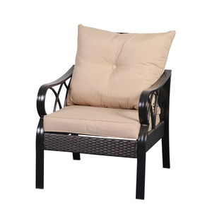 Juego de sofá de metal <span class=keywords><strong>para</strong></span> muebles de exterior de aluminio fundido con mesa de té de vidrio y cojines impermeables <span class=keywords><strong>Asientos</strong></span> de patio duraderos <span class=keywords><strong>para</strong></span> jardín - Product Image 3