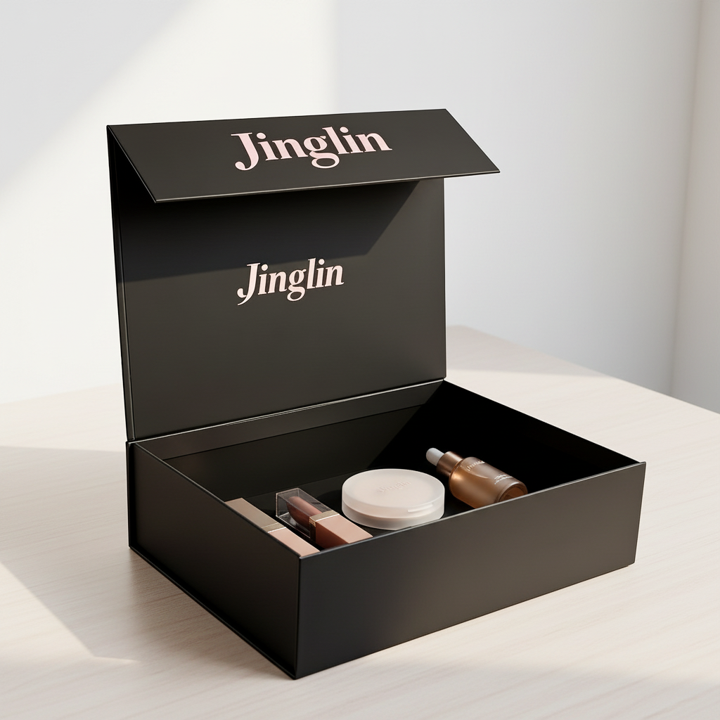 Custom Magnetic Eco-Friendly Foldable Paper Box Custom Brand LOGO Gold Foil UV Paper Packaging Boxes For Cosmetic Product
