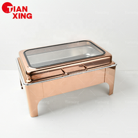 TIANXING Réchaud de buffet hydraulique or rose, capacité 9L, dernière génération, pour restaurants et traiteurs, fournitures en gros