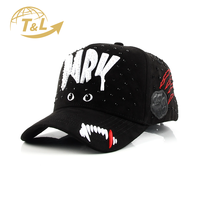 Casquettes de baseball 5 panneaux en daim 4UGEAR avec logo personnalisé entièrement orné de diamants - Chapeau de sport ajustable pour hommes, toutes saisons, toutes occasions