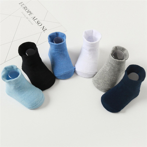 도매 남여 공용 신생아 양말 그립 아기 유아 어린이 미끄럼 방지 유기농 면 발목 승무원 양말 세트 - Product Image 2