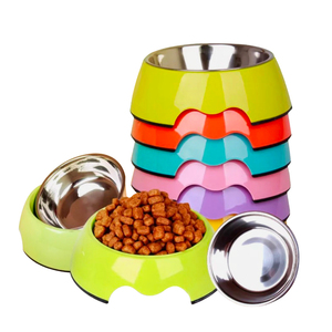 व्यक्तिगत melamine स्टेनलेस स्टील कुत्ते के साथ पानी और foodbowl कोई फैल पानी का कटोरा रबर की अंगूठी - Product Image 1