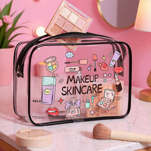 Kit de Primeros Auxilios Esencial <span class=keywords><strong>para</strong></span> Viajes, Bolsa de Maquillaje Transparente de PVC Impermeable, Organizador de Viaje, Bolsa de Aseo 20x15x6cm, Logotipo Personalizado - Product Image 1