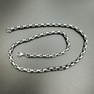 High End Stainless Steel Byzantine Chain <b>Silver</b> Metal Chains <b>for</b> <b>Men</b> - Product Image 6