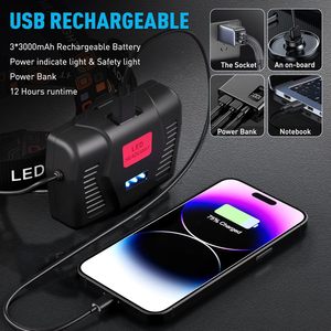Lampe frontale rechargeable LED 30W super lumineuse, étanche IP66, longue portée 50-99M pour le camping - Product Image 4