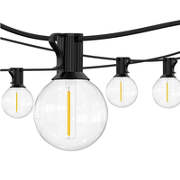 Guirlande lumineuse LED pour jardin extérieur Globe G40 Ampoule de fée solaire IP65 classé blanc chaud coloré Festoon Noël Mariage Éclairage