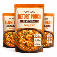 Sachet de conditionnement alimentaire personnalisé pour repas prêts à consommer, en feuille d'aluminium, à trois soudures latérales, haute barrière, résistant à la chaleur, pour Paneer Masala