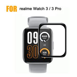 <span class=keywords><strong>Film</strong></span> en verre trempé PMMA 3D 9H de qualité AAA sans bulles pour montre intelligente, anti-traces de doigts, étanche, compatible avec Realme Amazfit - Product Image 5