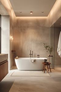 Handcrafted Stain Resistant Concrete Bathtub Luxury Natural Stone Texture Cement Soaking Tub Highly Competitive B2B Pricing - Product Image 5