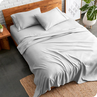 Ensemble de 4 couvertures de draps plats en microfibre 1800TC Ensemble de draps de lit
