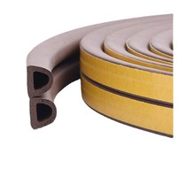 Cinta de Sellado Autoadhesiva para Puertas y Ventanas, en Forma de D, de EPDM, Colorida, con Revestimiento Amarillo, Amortiguación de Vibraciones, Blanca, Marrón, Gris