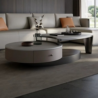 Nouvelle Table Basse Créative Irrégulière en Pierre Frittée, Design Minimaliste Moderne et Luxe Léger 2026 pour Salon