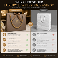 Sac en papier de luxe pour petits bijoux, avec logo personnalisé, pour boutique, emballage cadeau, avec poignée en ruban, mini sac en papier pour la vente au détail