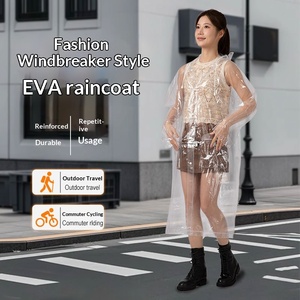 เสื้อกันฝน EVA ใส คุณภาพสูง สำหรับผู้หญิง แบบยาว ป้องกันทั้งตัว หนาพิเศษ ขนาดใหญ่ขึ้น สำหรับผู้ใหญ่ แฟชั่นสำหรับการเดินป่า - Product Image 5