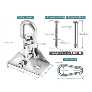 Crochet <span class=keywords><strong>de</strong></span> suspension rotatif polyvalent avec plaque fixe et <span class=keywords><strong>kit</strong></span> <span class=keywords><strong>de</strong></span> suspension en acier inoxydable robuste <span class=keywords><strong>pour</strong></span> usage commercial - Product Image 6