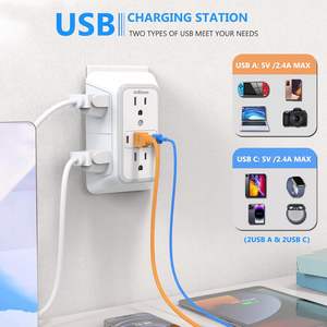JcBlaon Protecteur de surtension à 6 prises et chargeur mural Extension de prise multiple avec 4 ports USB C et 2 ports USB A Extender 3 - Product Image 6