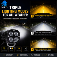 Feux antibrouillard/de conduite LED bicolores universels haute puissance (feux de travail 4x4) - Étanches - pour voitures, camions, jeeps et motos