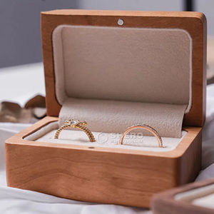 Shero, venta al por mayor, caja magnética de joyería, cajas de anillos de joyería de madera, embalaje de exhibición, caja de anillo de exhibición personalizada - Product Image 1
