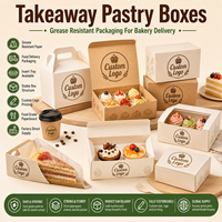 Caja para Pastelería con Tapa Superior de Cartón Blanco, Empaque para Pastelería al por Menor, Suministro Personalizado Impreso para Distribuidores de Empaques