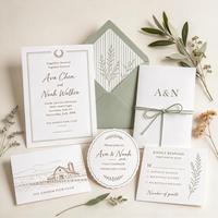 Cartes en papier personnalisées pour mariage, design personnalisé, cartes d'invitation, cartes de remerciement pour les invités, décorations de cérémonie de mariage