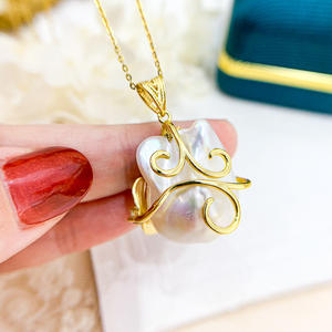 Collier pendentif en argent S925, accessoire magnifique à faire soi-même avec des perles de 12 à 17 mm, support vide, catégorie de produit Perles 30844 - Product Image 2