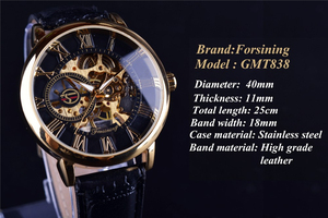 Reloj de Pulsera FORSINING GMT838 para Hombre, Reloj Mecánico Automático de Lujo con Esqueleto, de Acero Inoxidable - Product Image 2