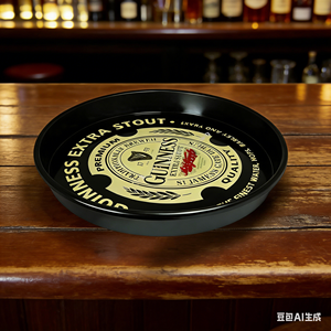 Plateau de service rond en plastique pour bar, personnalisé, transparent, antidérapant, grand plateau rond, plateaux de bar, OEM - Product Image 6