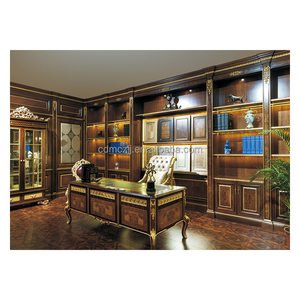 Servicio de personalización para toda la casa, muebles de sala de estudio de estilo americano, juego de oficina jefe, armario para libros, librería de madera maciza - Product Image 2