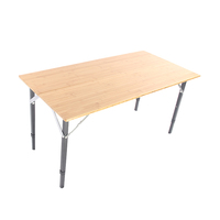 Table carrée pliable en aluminium et bambou, design asiatique, pour camping, pique-niques, fermes, extérieur, pieds
