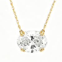 Collier solitaire en diamant rond cultivé en laboratoire certifié IGI, pendentif en or massif 18 carats, DEF VVS, bijoux personnalisés
