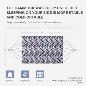 Hamac à franges Woqi, intérieur/extérieur, motif ondulé coloré, hamac portable, tissu de camping, charge maximale 226 kg - Product Image 5