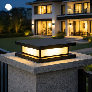 Lámpara Solar de Poste de Acero Inoxidable para Jardín, Puerta, Villa, Luz Cálida - Product Image 1