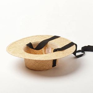Chapeau Canotier en Paille Naturelle Personnalisé de Haute Qualité Nouveauté Été <span class=keywords><strong>2022</strong></span> avec Ruban de Mentonnière pour Fête en Plein Air, Voyage, Usage Quotidien Décontracté – Style Image - Product Image 6