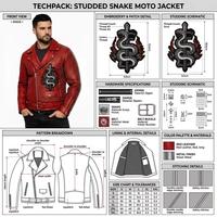 Blouson de motard en cuir de mouton clouté pour homme, OEM d'usine, avec patch brodé tête de mort personnalisé, style punk, fabricant de vêtements d'extérieur pour moto