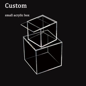 Custom Small acrylic box personalized small clear wedding acrylic candy bin favor cube box display acrylic candy box with lid
