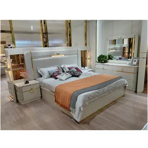 cream colored elegant king size couple bedroom sets