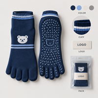 Chaussettes de yoga à cinq orteils, souples, avec grip, motif élargi, logo, format d'emballage, échantillon, avis