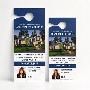Impresión de Colgadores de Puerta Personalizados para Agentes Inmobiliarios, Folletos de Marketing, Publicidad en Vecinados, Agente Local - Product Image 2
