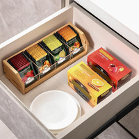 Support de rangement pour sachets de thé en bambou à 3 niveaux personnalisé, boîtes de rangement de qualité supérieure avec étagère à thé, organisateur de bureau