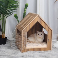 Modernes Kiefernholz Hunde- und Katzenhaus mit Acryl-Tür Umweltfreundliche Innen-/Außen-Haustierhöhle