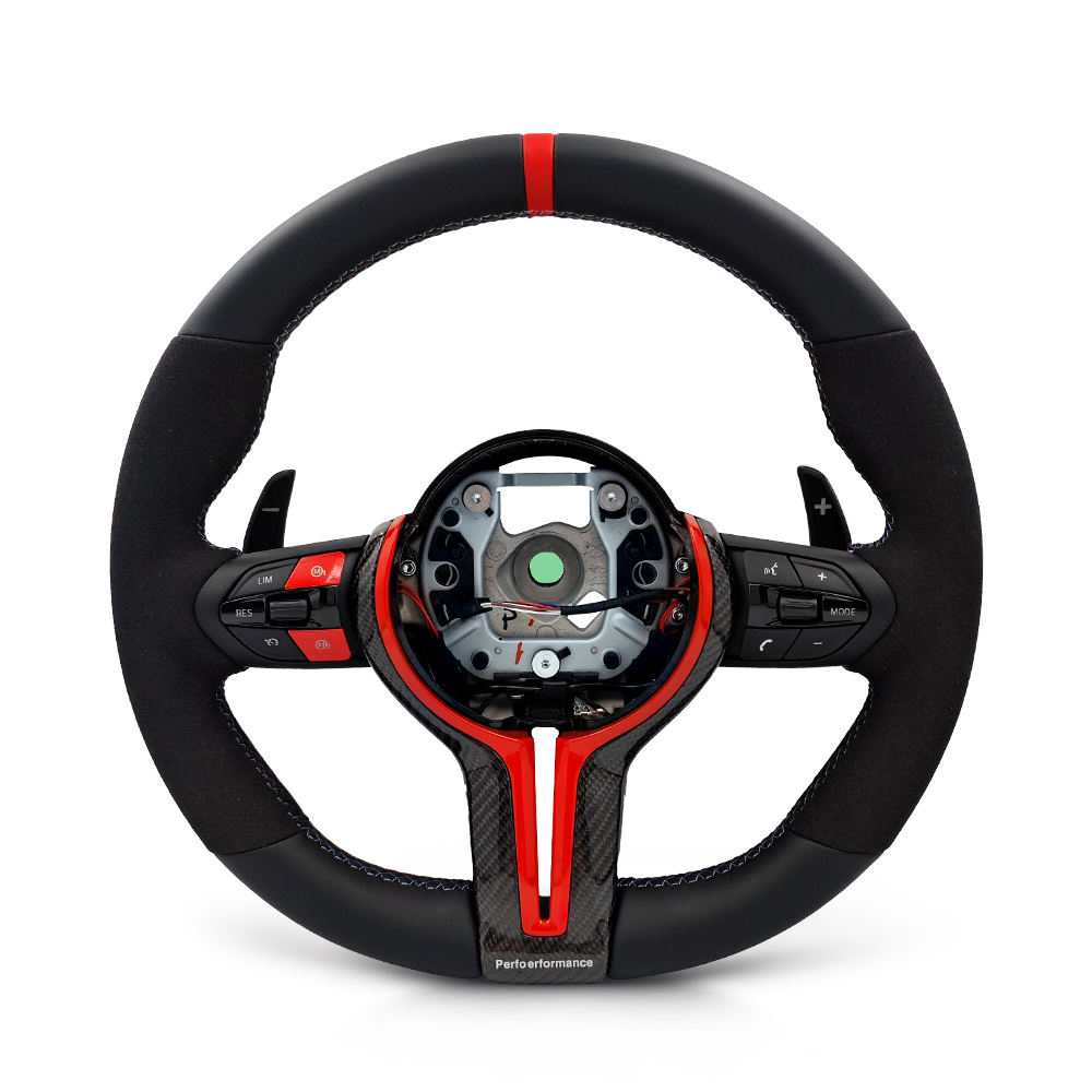 Half Alcantara+Red M1M2 Button