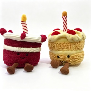 Customized <b>Red</b> birthday cake plush,Yellow birthday cake plush,Birthday cake plush with <b>candle</b> - Product Image 3