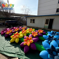 Chaîne de ballons gonflables LED colorés en forme de fleurs pour la décoration de scène, toile de fond d'événement, structures gonflables visuelles