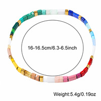 Bracelet artisanal en perles de verre colorées, perles carrées, mode unisexe, esthétique, porte-bonheur, vente en gros