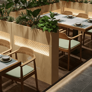 Separador de Plantas de Madera Personalizable con Logotipo para Colocar en las Separaciones de Plantas de Restaurantes y Cafeterías que Brindan Privacidad - Product Image 6